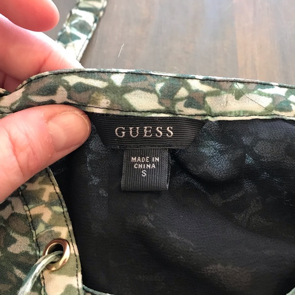 Guess green and white patterned tank top - Picture 3 of 5